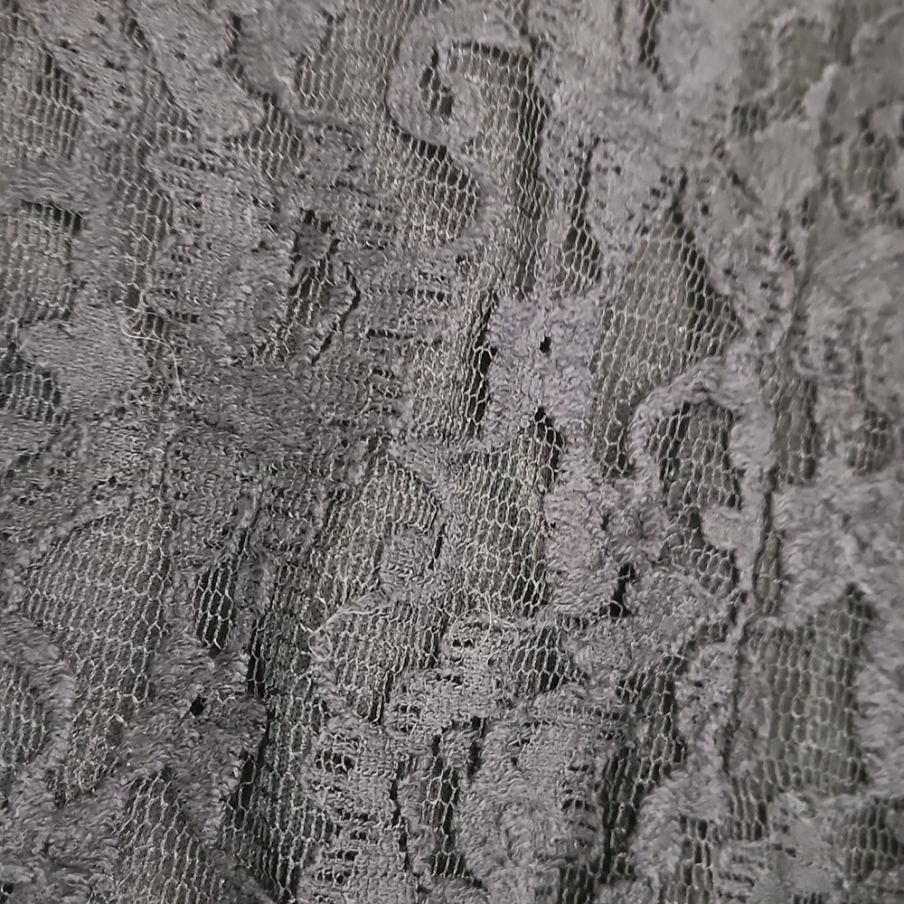 Y2K Lace Overlay Midi Black Pencil Skirt - Picture 4 of 4
